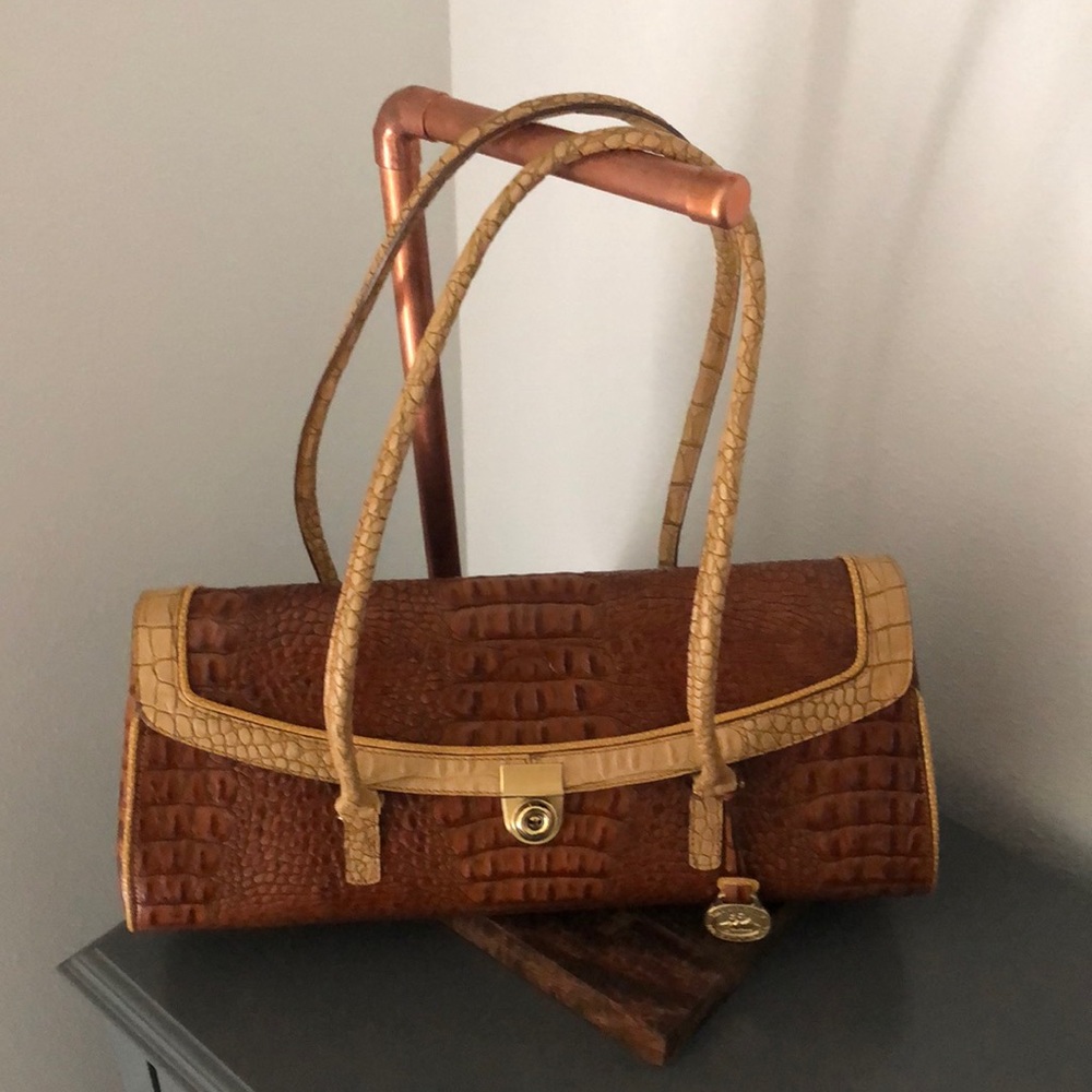 Brahmin Italian Leather barrel handbag.